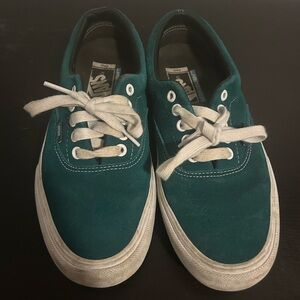 Vans Men's Teal and White Sneakers